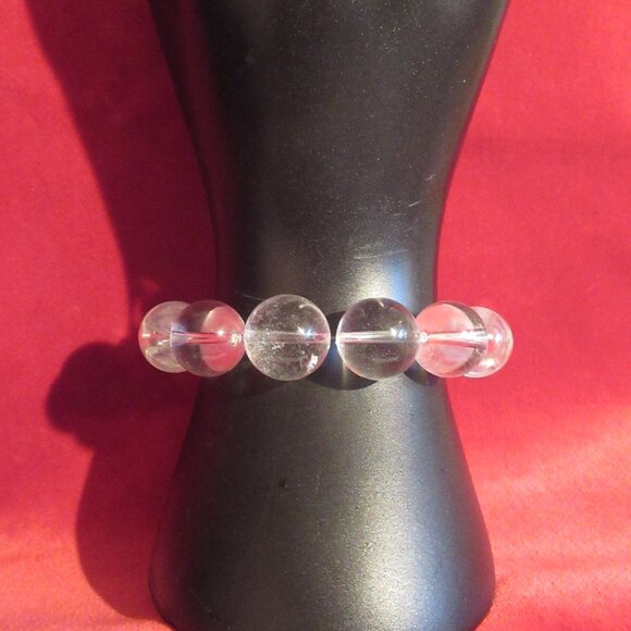 Clear Quartz Crystal Bracelet, Chunky, restrung, Vintage - Picture 7 of 10
